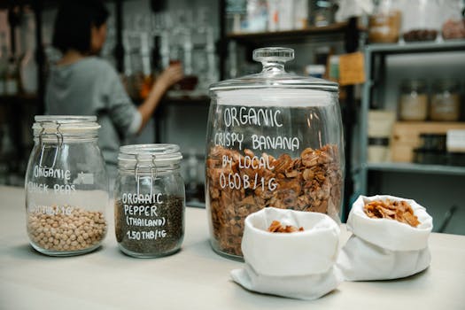 healthy snacks stored in jars