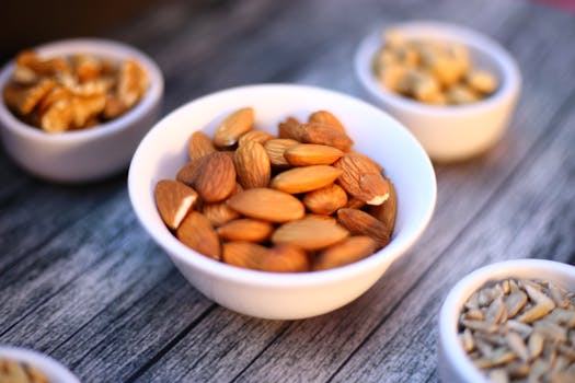 a variety of nuts in a bowl