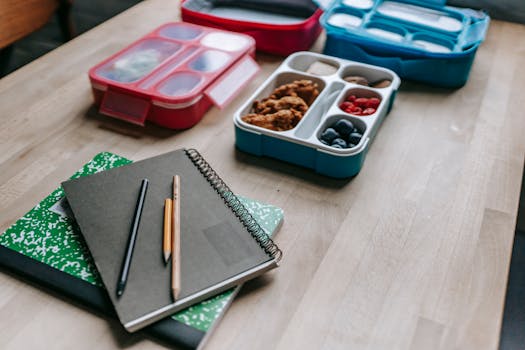 healthy snack options on a desk