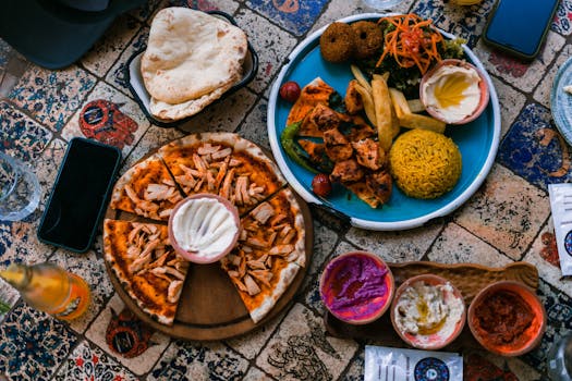 colorful veggie platter with hummus