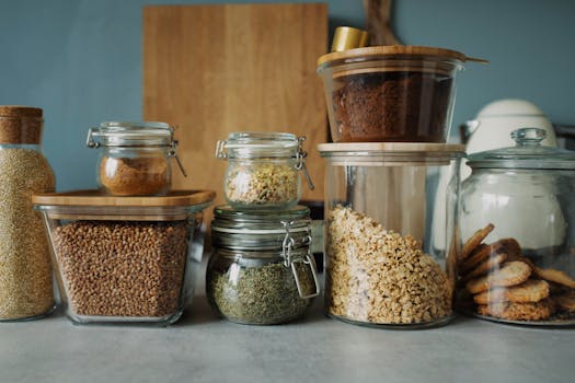 healthy snacks in a pantry