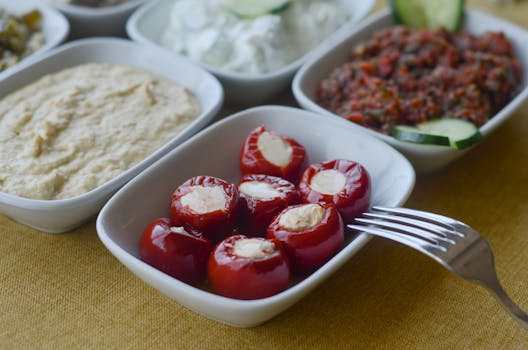 Cucumber hummus bites