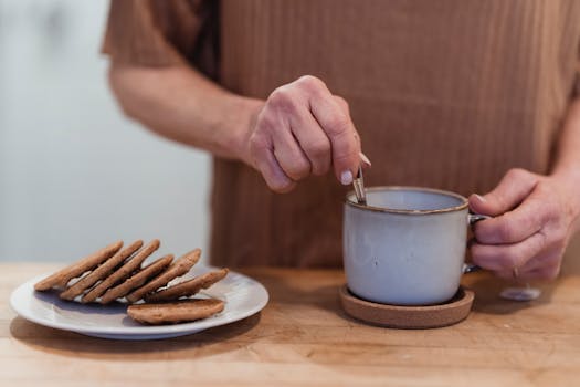 snack preparation at a desk