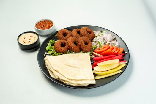 colorful veggie platter with hummus