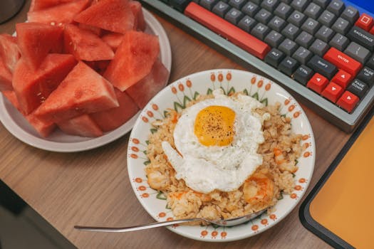 Nutritious snacks on a desk