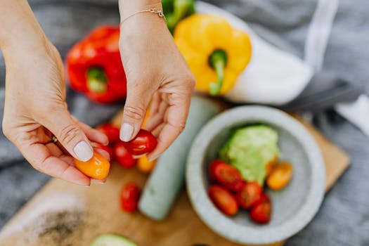 snack preparation with colorful ingredients