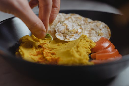 creamy hummus with vegetables