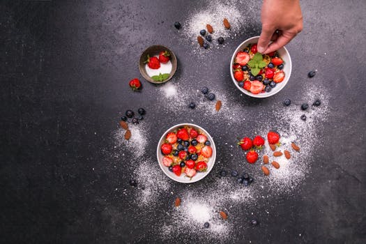 Greek yogurt with nuts and berries