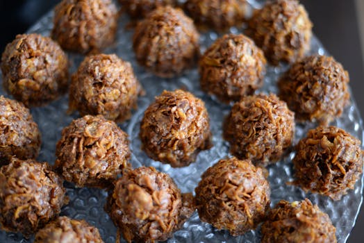 assorted energy balls on a plate