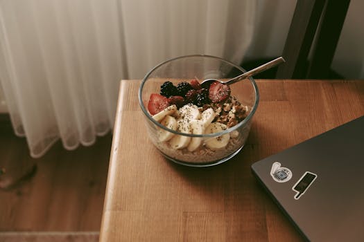 healthy snacks on a desk