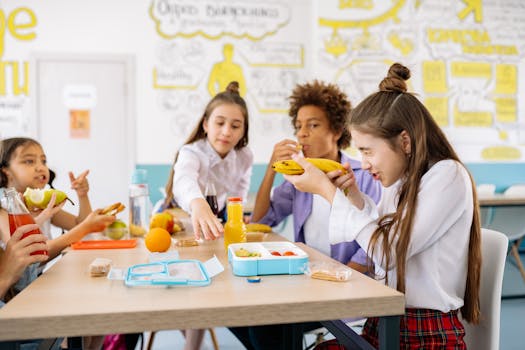 Colorful array of healthy snacks on desk