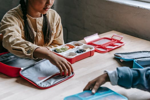 healthy snacks in colorful boxes