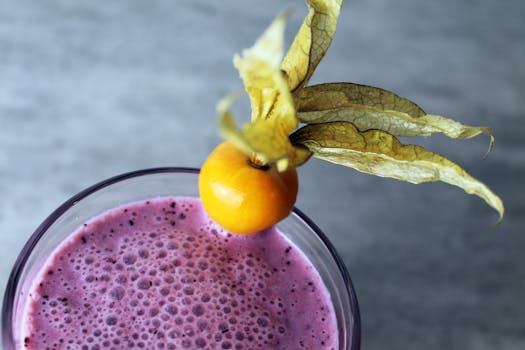 refreshing smoothie with fruit